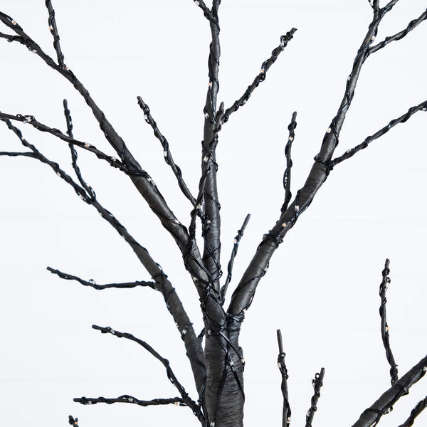 6'  Pre-Lit Artificial Halloween Twig Tree with 480 Orange & Purple LED Lights
