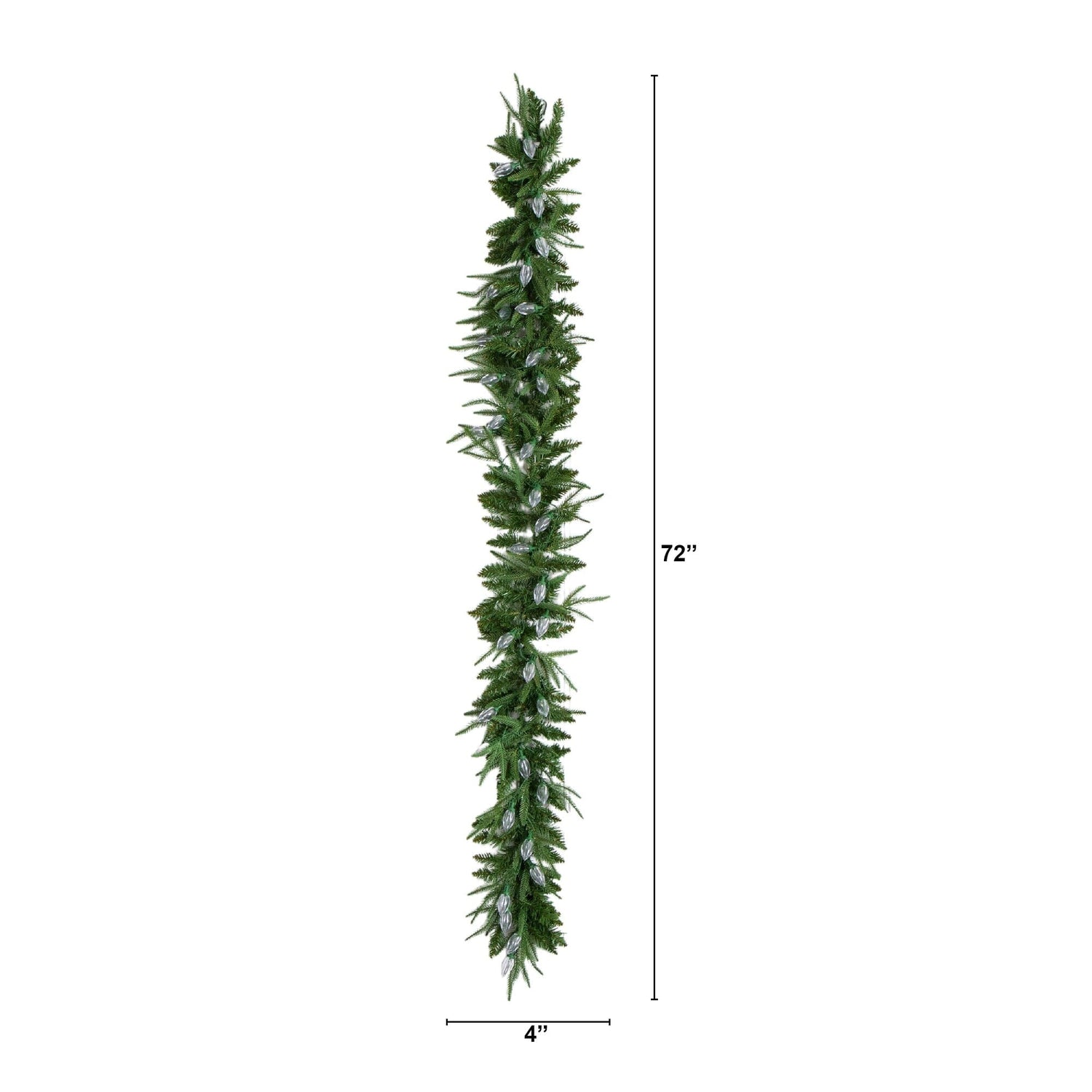 6' Pre-Lit Artificial Luxembourg Pine Christmas Garland with 35 Multicolored Traditional Bulb LED Lights