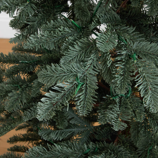 6' Pre-Lit Artificial Pine Christmas Tree in Round Black Decorative Planter with 60 Warm White LED Lights