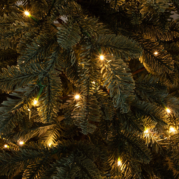 6' Pre-Lit Artificial Pine Christmas Tree in Round Black Decorative Planter with 60 Warm White LED Lights