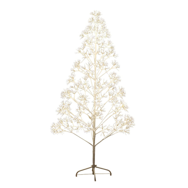 6' Pre-Lit Artificial White Starburst Tree with 1680 Fairy Warm White LED Lights