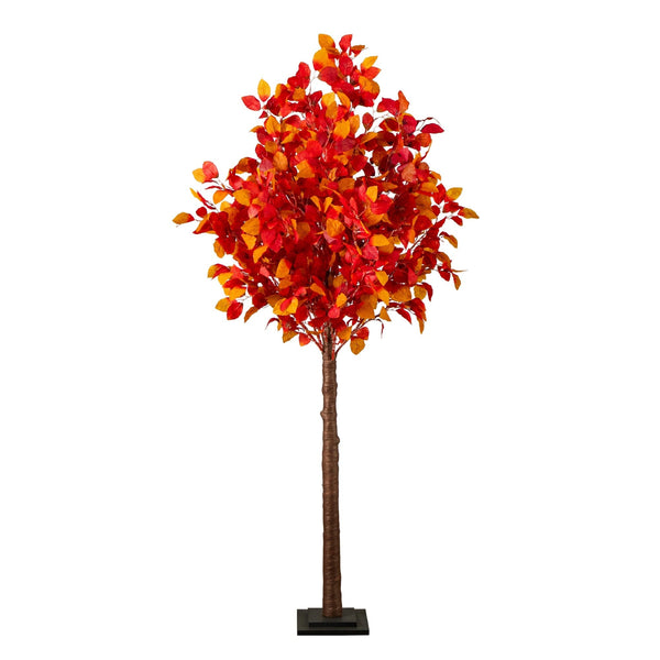 6' Pre-Lit Autumn Artificial Fall Tree with 300 Warm White LED Lights