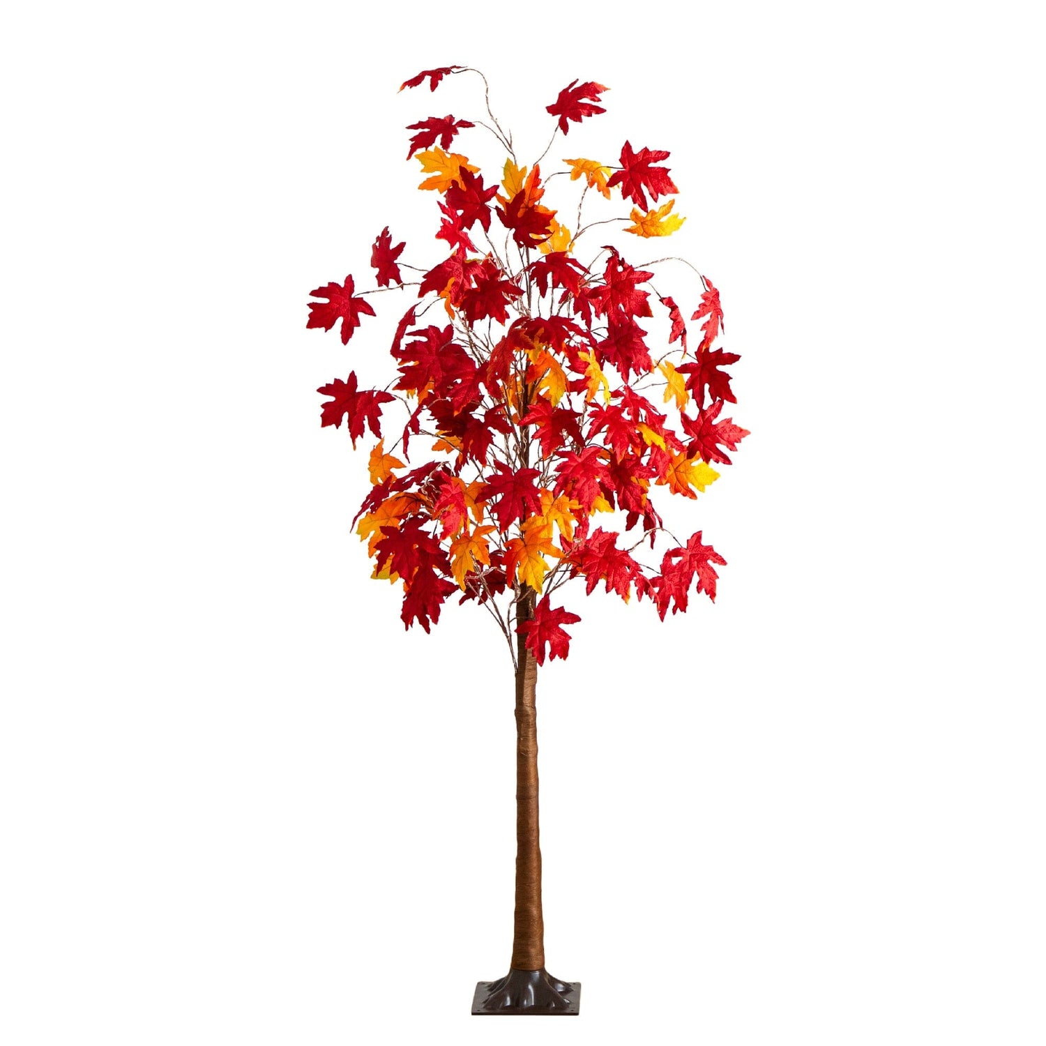 6' Pre-Lit Autumn Weeping Maple Artificial Fall Tree with 300 Warm White LED Lights