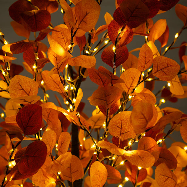 6' Pre-Lit Bright Autumn Eucalyptus Artificial Fall Tree with 420 Warm White LED Lights