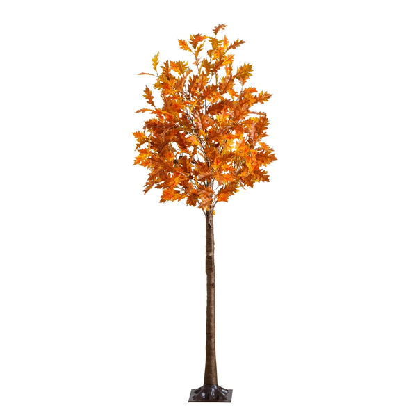 6' Pre-Lit Burnt Orange Autumn Maple Artificial Fall Tree with 300 Warm White LED Lights