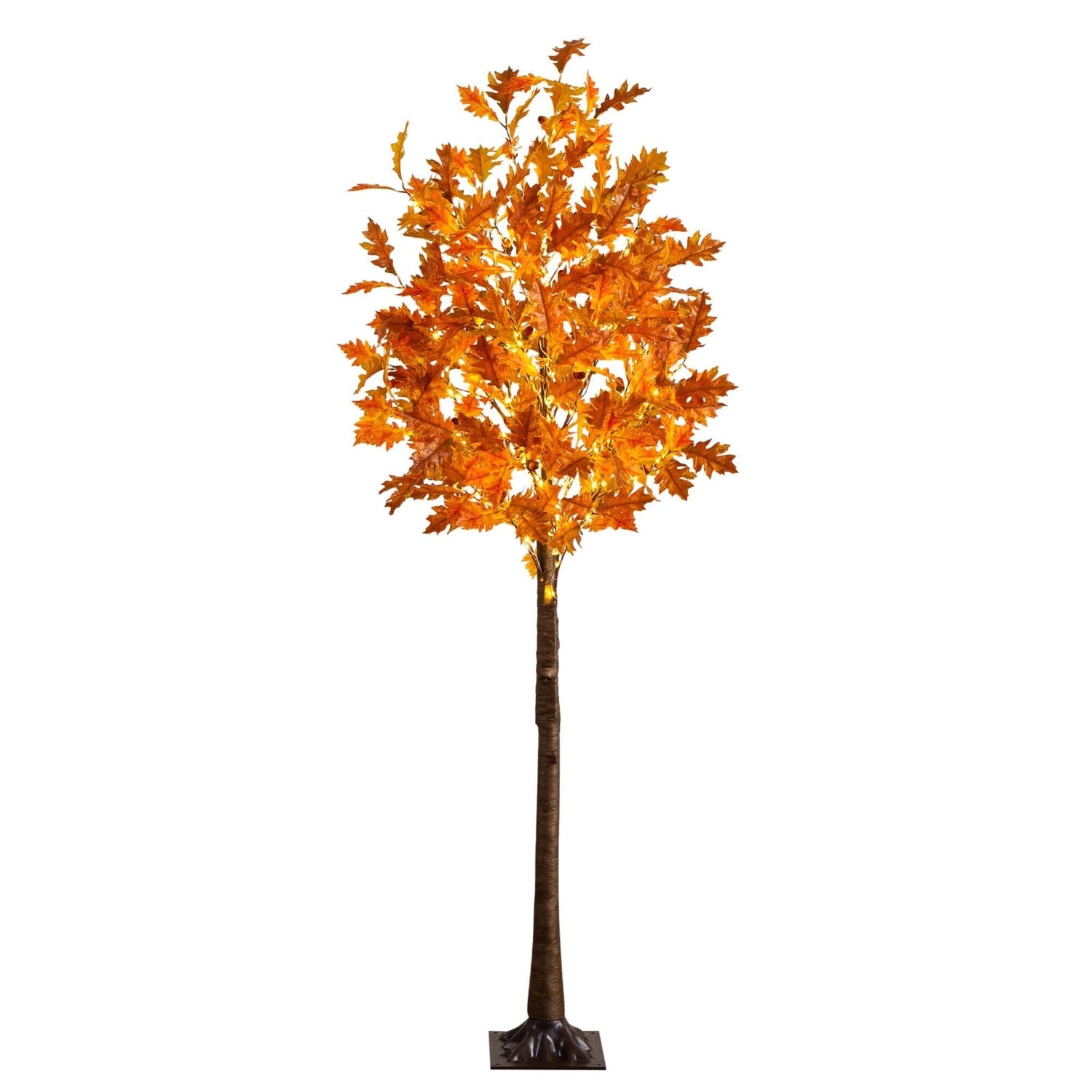 6' Pre-Lit Burnt Orange Autumn Maple Artificial Fall Tree with 300 Warm White LED Lights