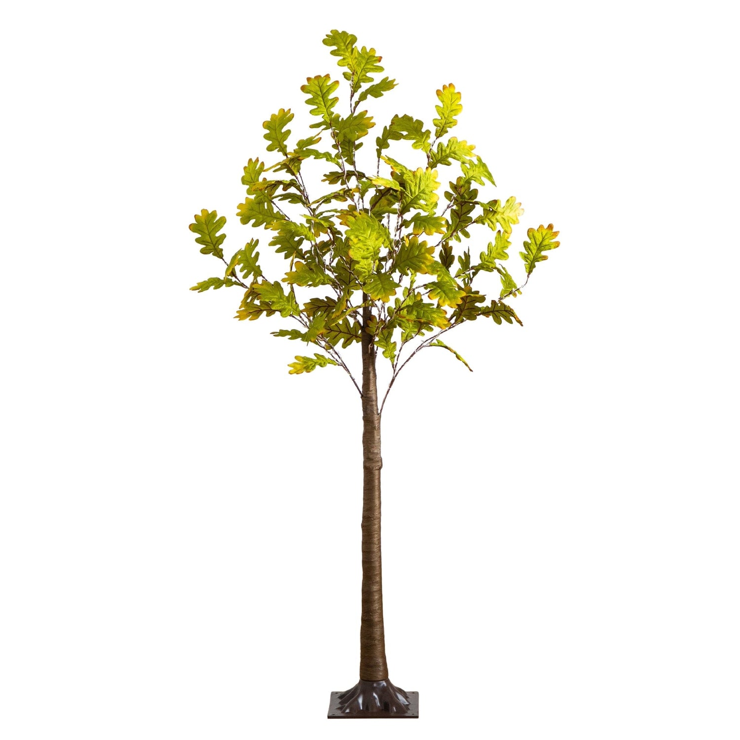 6' Pre-Lit Green Autumn Oak Artificial Fall Tree with 250 Warm White LED Lights
