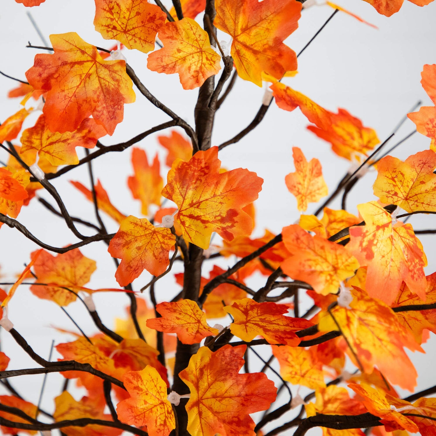 6' Pre-Lit Minimalist Autumn Maple Artificial Fall Tree with 120 Warm White LED Lights