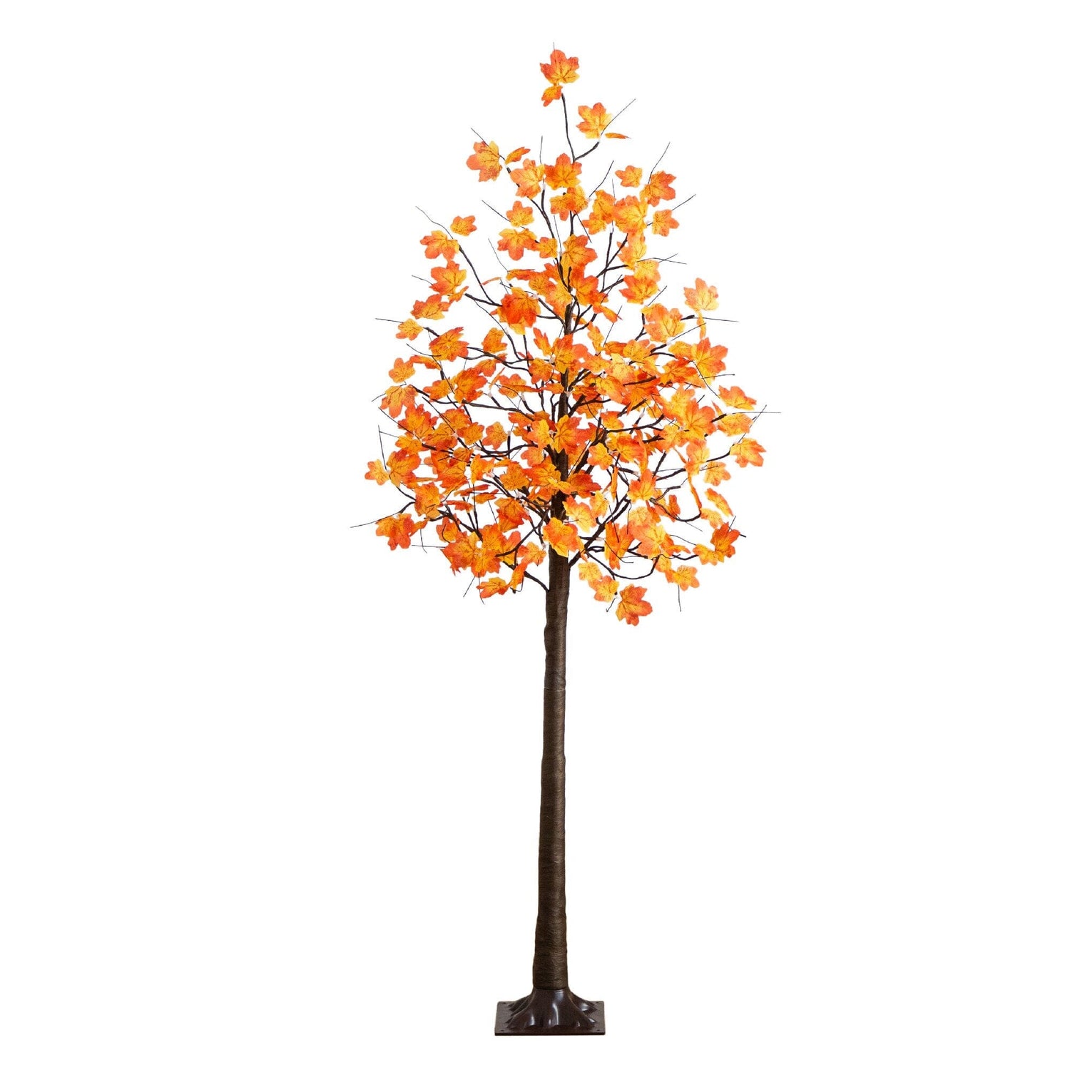6' Pre-Lit Minimalist Autumn Maple Artificial Fall Tree with 120 Warm White LED Lights