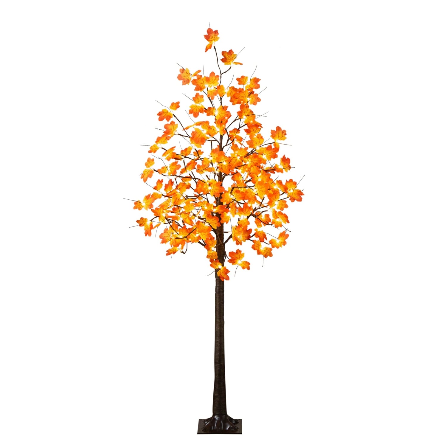 6' Pre-Lit Minimalist Autumn Maple Artificial Fall Tree with 120 Warm White LED Lights