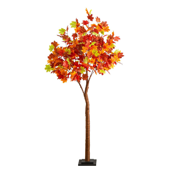 6' Pre-Lit Shades of Autumn Maple Artificial Fall Tree with 360 Warm White LED Lights