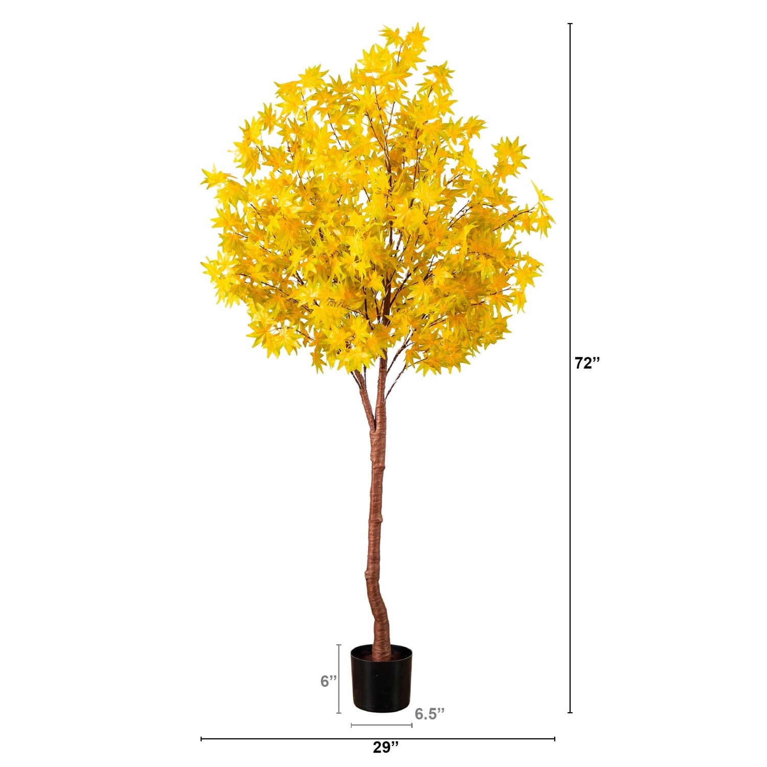 6' Pre-Lit Yellow Autumn Maple Artifical Fall Tree with 350 Warm White LED Lights