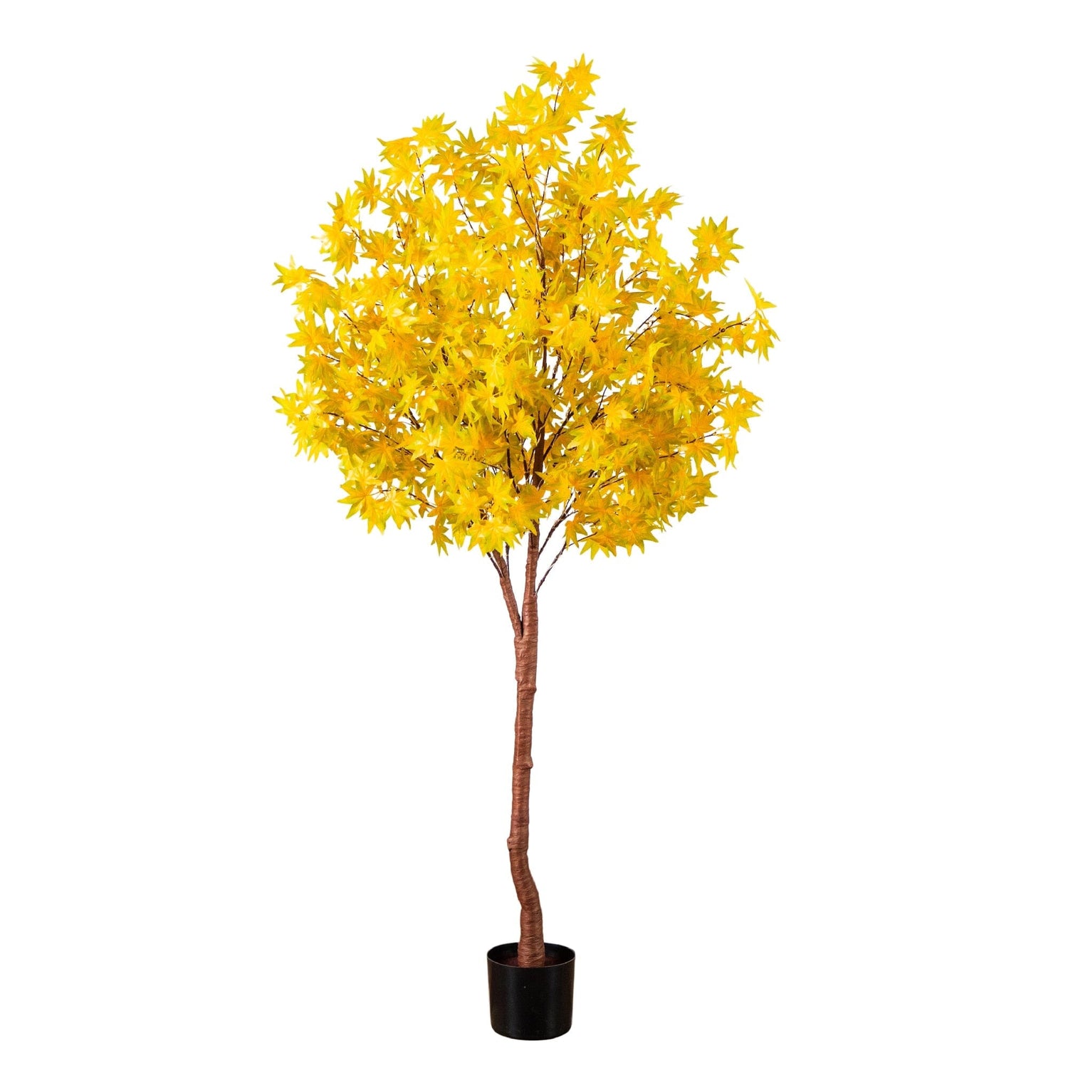 6' Pre-Lit Yellow Autumn Maple Artifical Fall Tree with 350 Warm White LED Lights