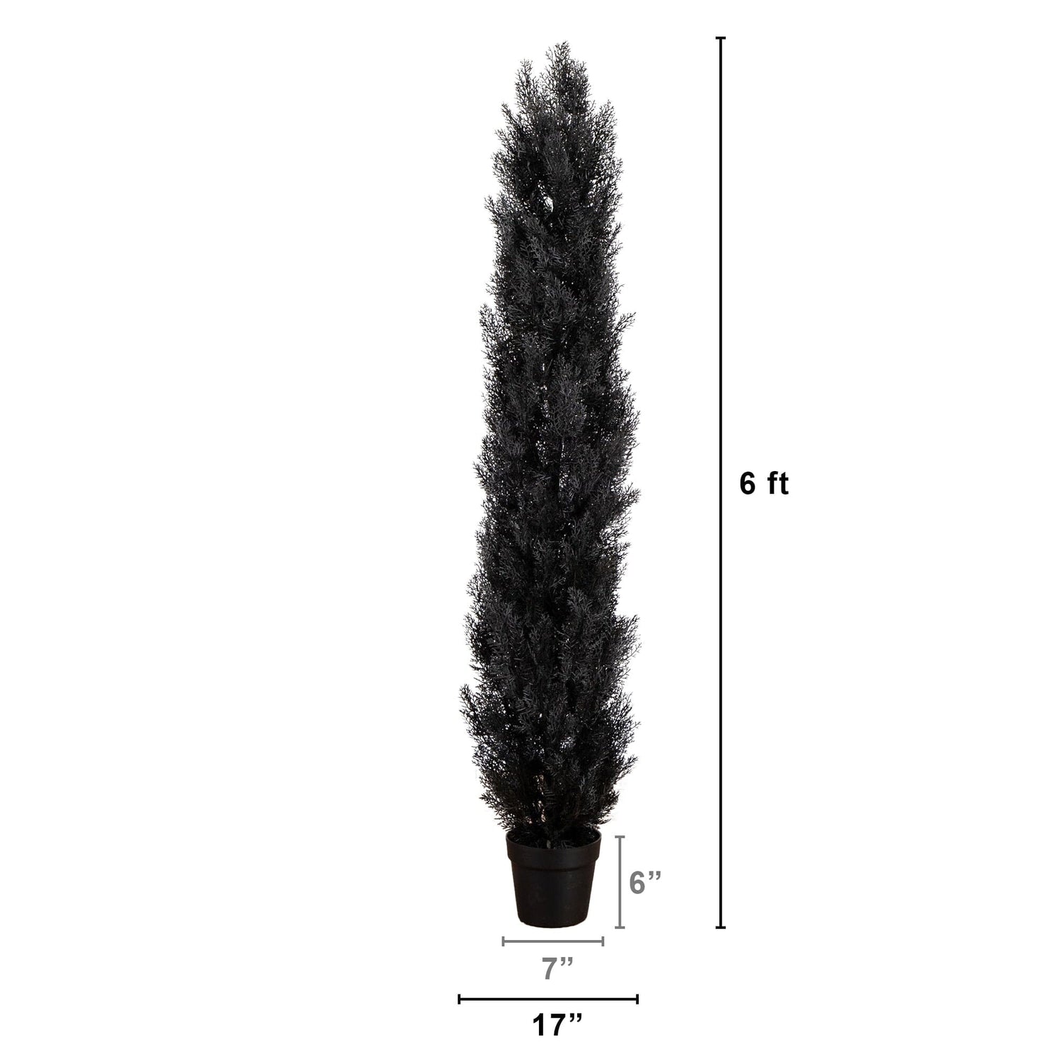 6' UV Resistant Artificial Halloween Black Cedar Tree (Indoor/Outdoor)