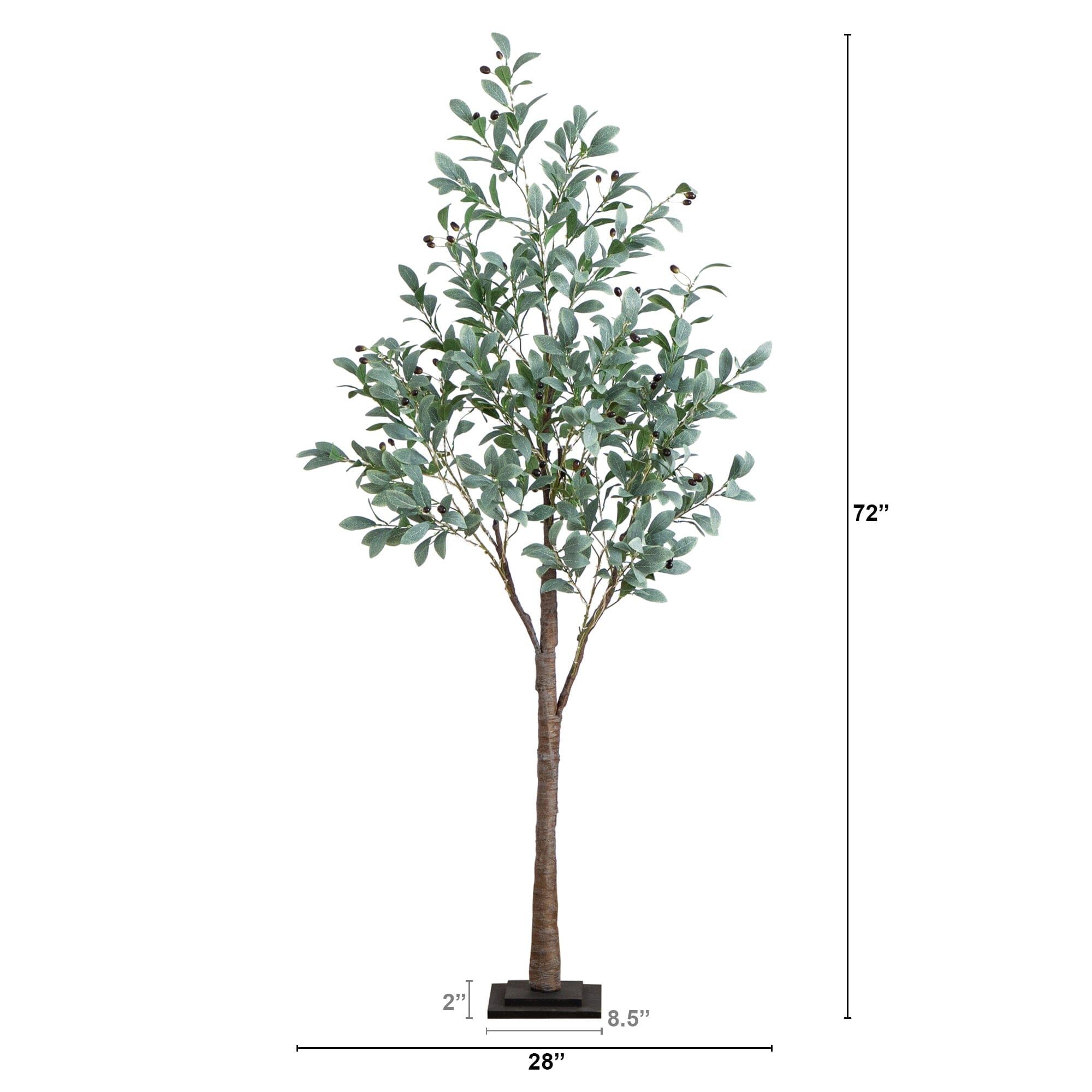 6' Lighted Artificial Fruiting Olive Tree with 280 Warm White LED