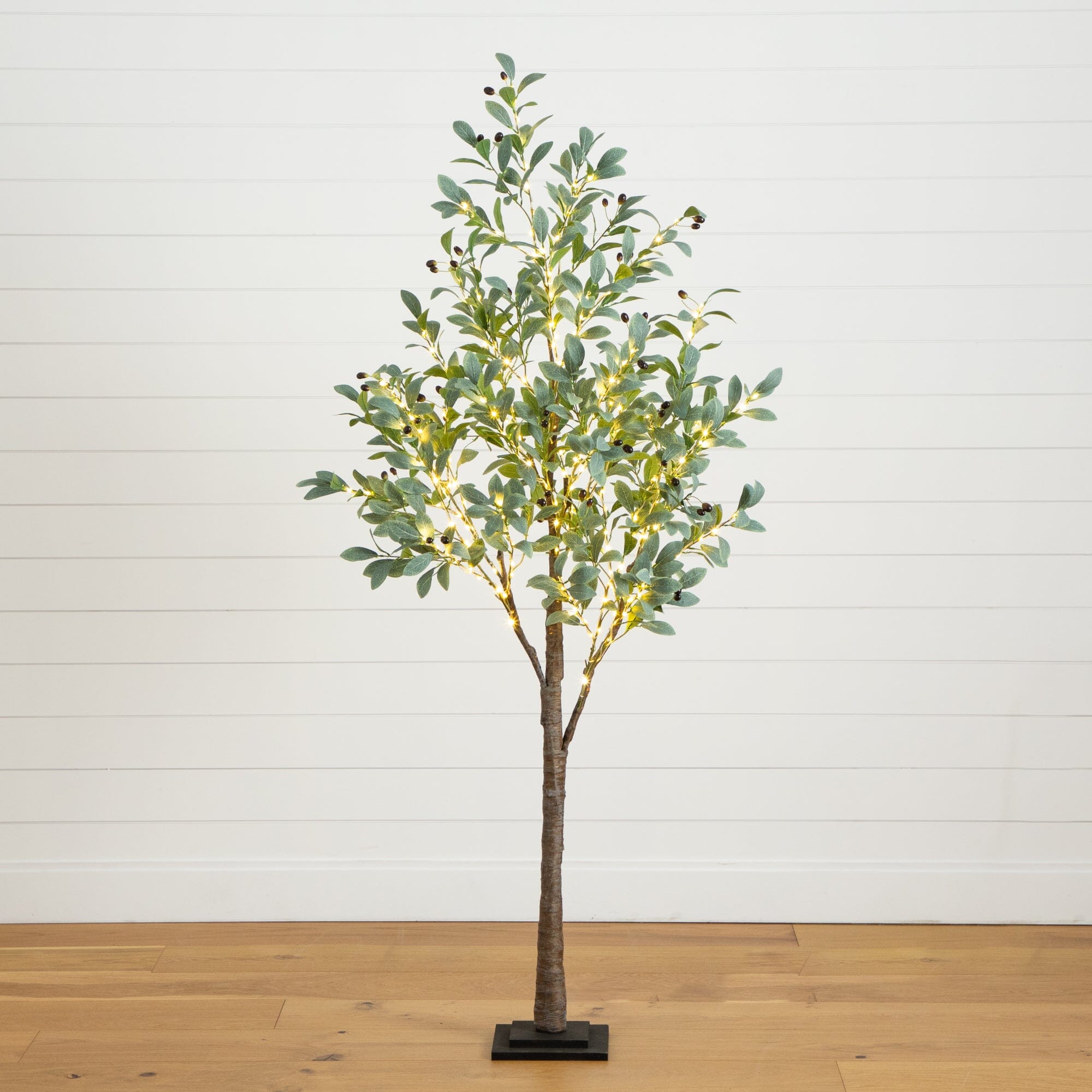 オリーブ☆ 6' Lighted Artificial Fruiting Olive Tree with 280 Warm White LED