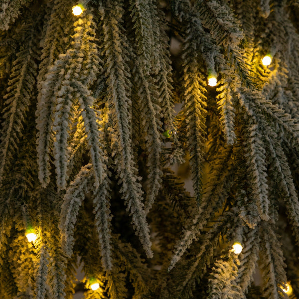 6’ Pre-Lit Artificial Flocked Down Swept Christmas Tree with 240 Warm White LED Lights
