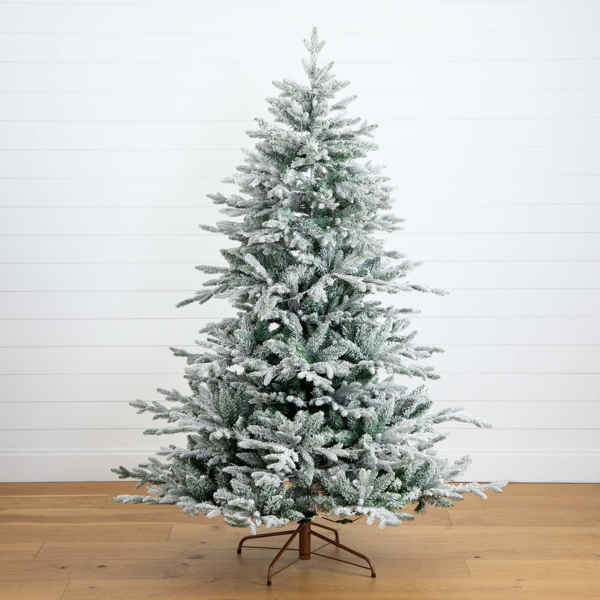 6' PreLit Artificial Fraser Fir Flocked Christmas Tree with Instant