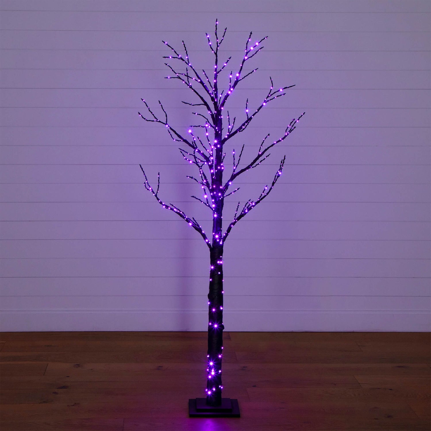 6'  Pre-Lit Artificial Halloween Twig Tree with 480 Orange & Purple LED Lights