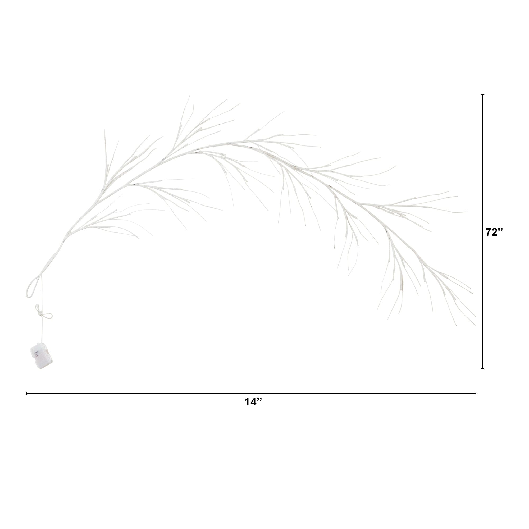 6’ Pre-Lit Artificial White Birch Garland with 48 Warm White LED Lights - Thumbnail 4