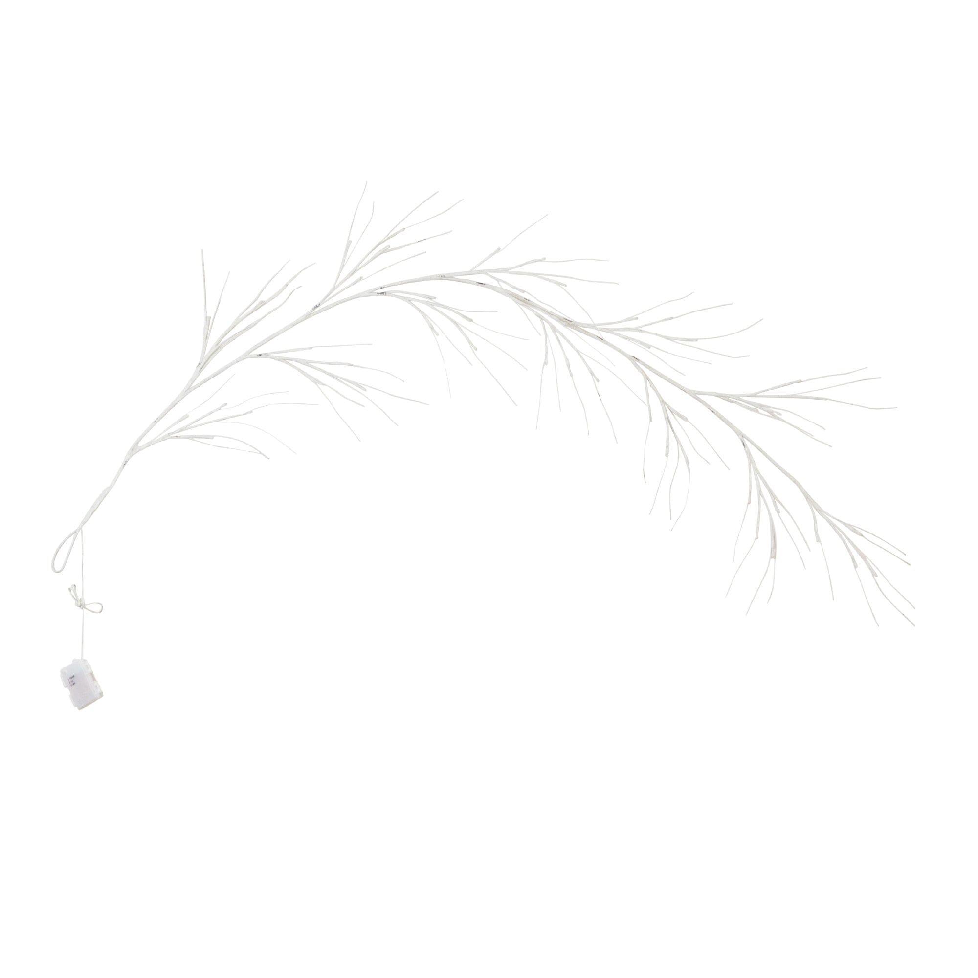 6’ Pre-Lit Artificial White Birch Garland with 48 Warm White LED Lights - Thumbnail 3