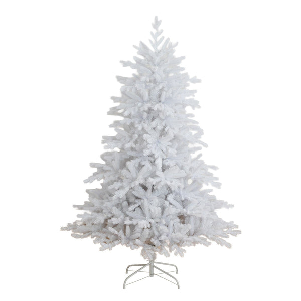 6’ Pre-Lit Artificial White California Spruce Christmas Tree with 290 Color Changing LED Lights