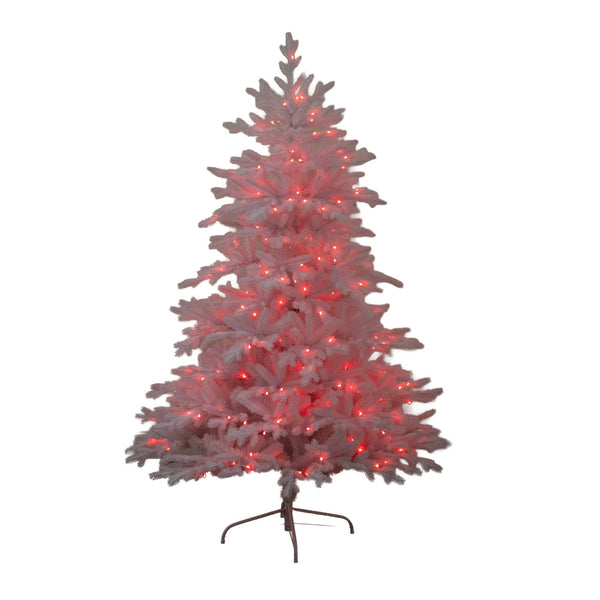 6’ Pre-Lit Artificial White California Spruce Christmas Tree with 290 Color Changing LED Lights