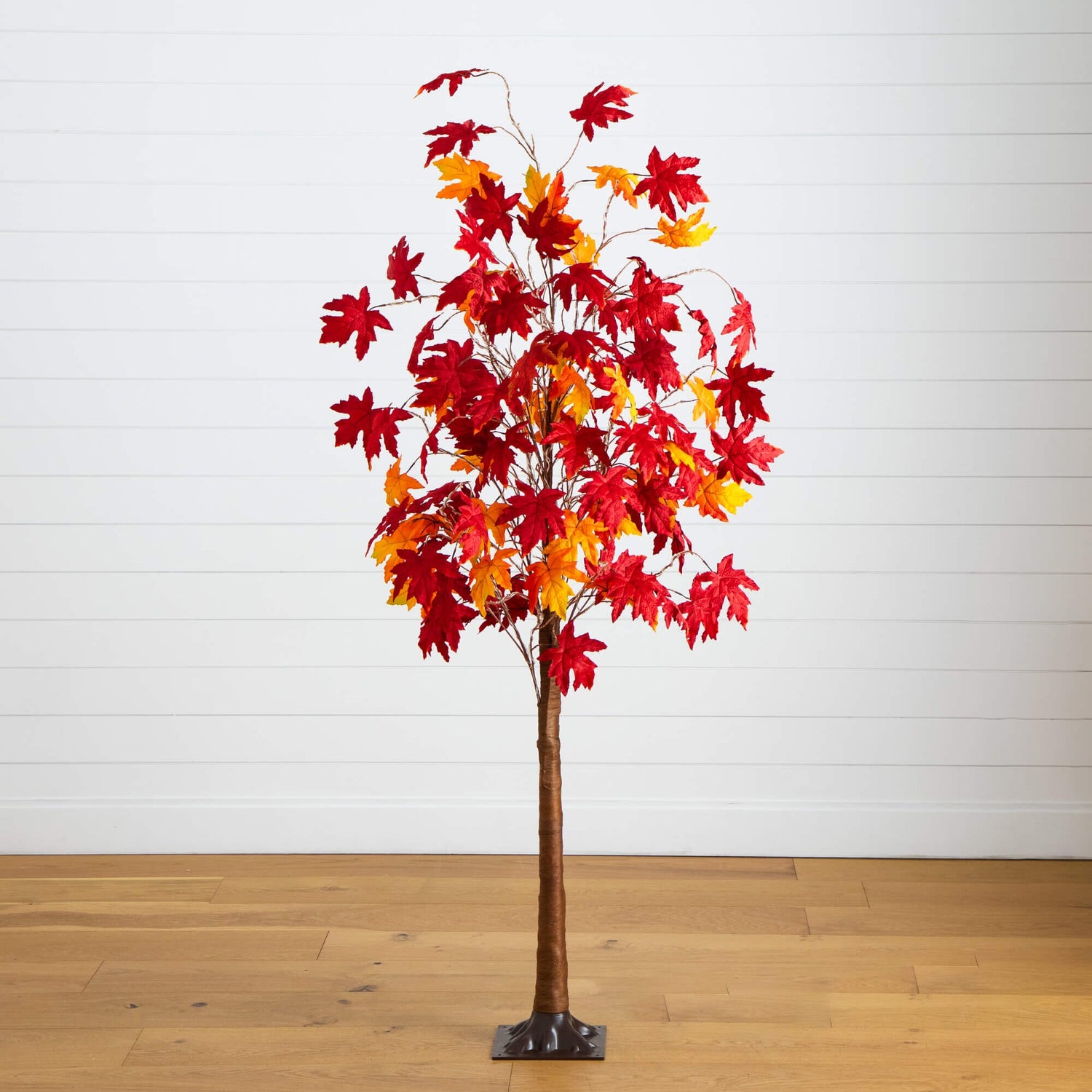 6' Pre-Lit Autumn Weeping Maple Artificial Fall Tree with 300 Warm White LED Lights