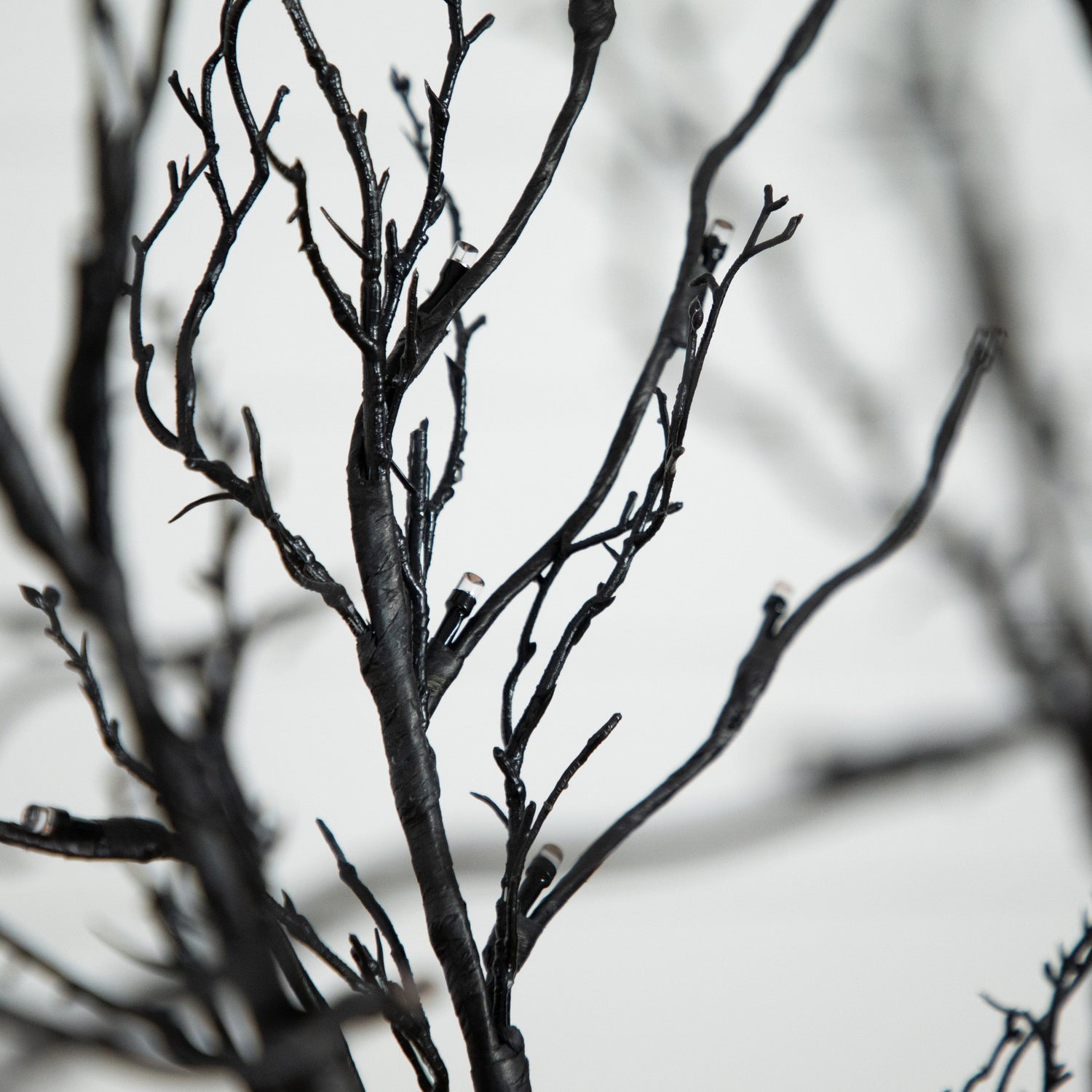 6’ Pre-Lit Halloween Black Twig Artificial Tree with 300 Orange & Purple LED Lights