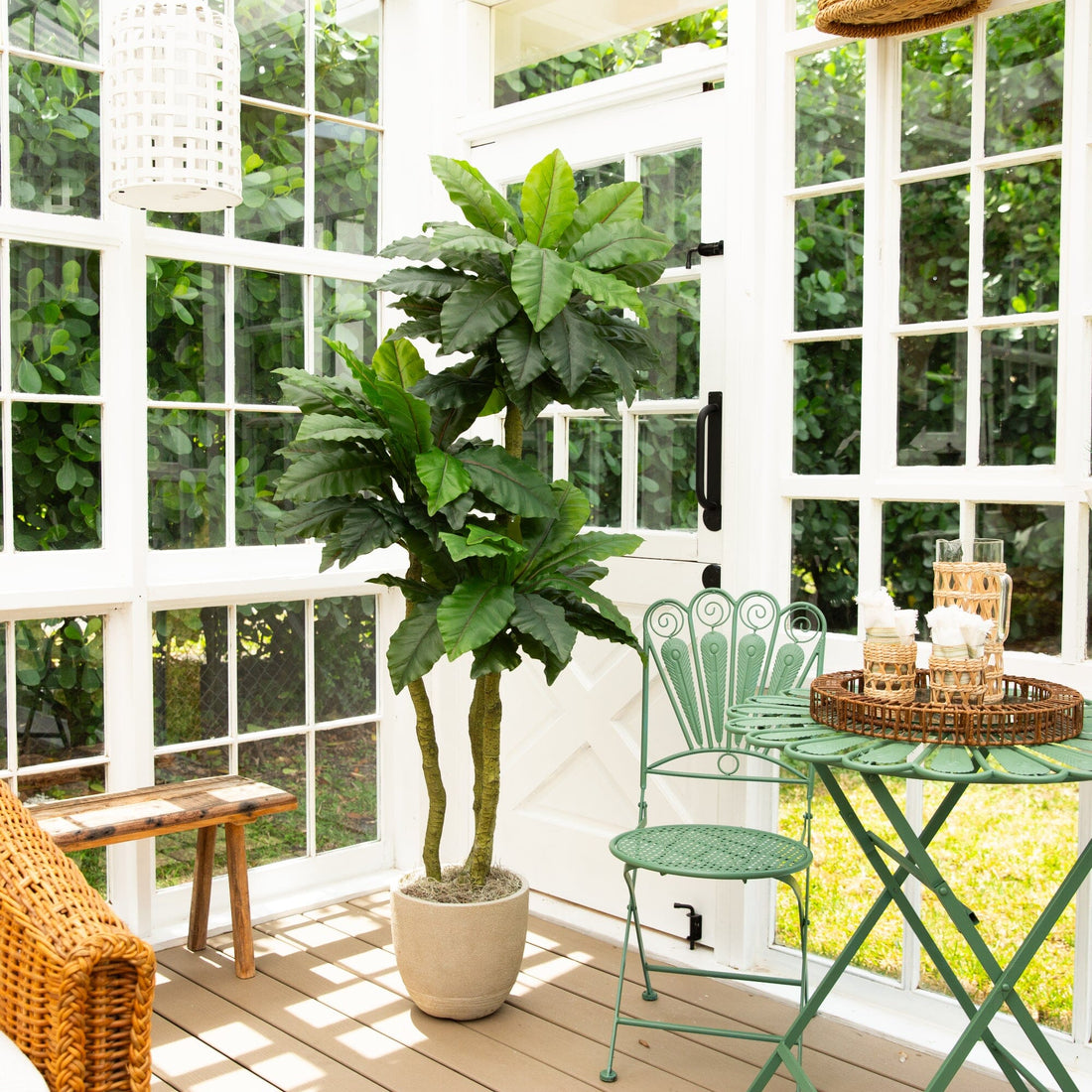 bird nest fern indoor Nearly Natural 6ft. UV Resistant Artificial Bird Nest Fern Tree (Indoor/Outdoor)