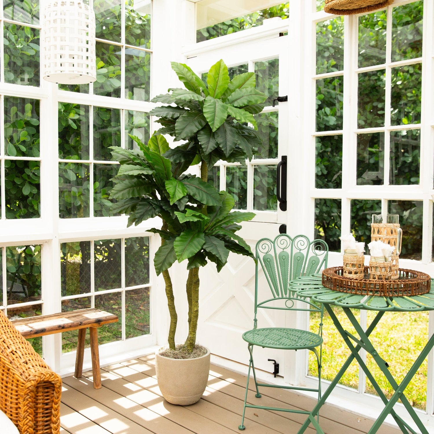 6' UV Resistant Artificial Bird Nest Fern Tree (Indoor/Outdoor)