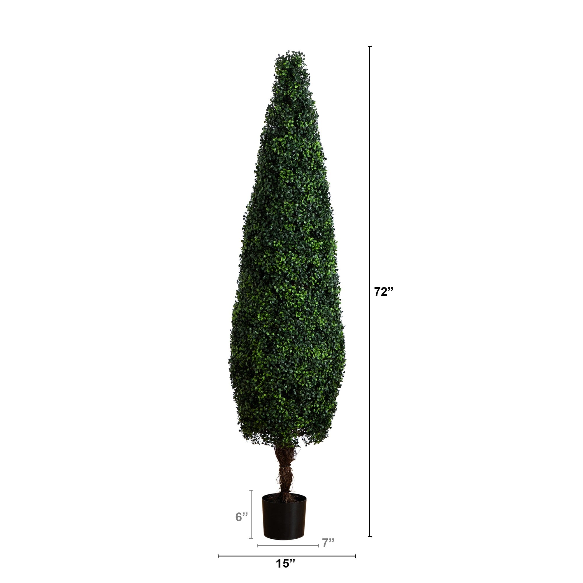 6’ UV Resistant Artificial Boxwood Topiary Cone Tree (Indoor/Outdoor ...