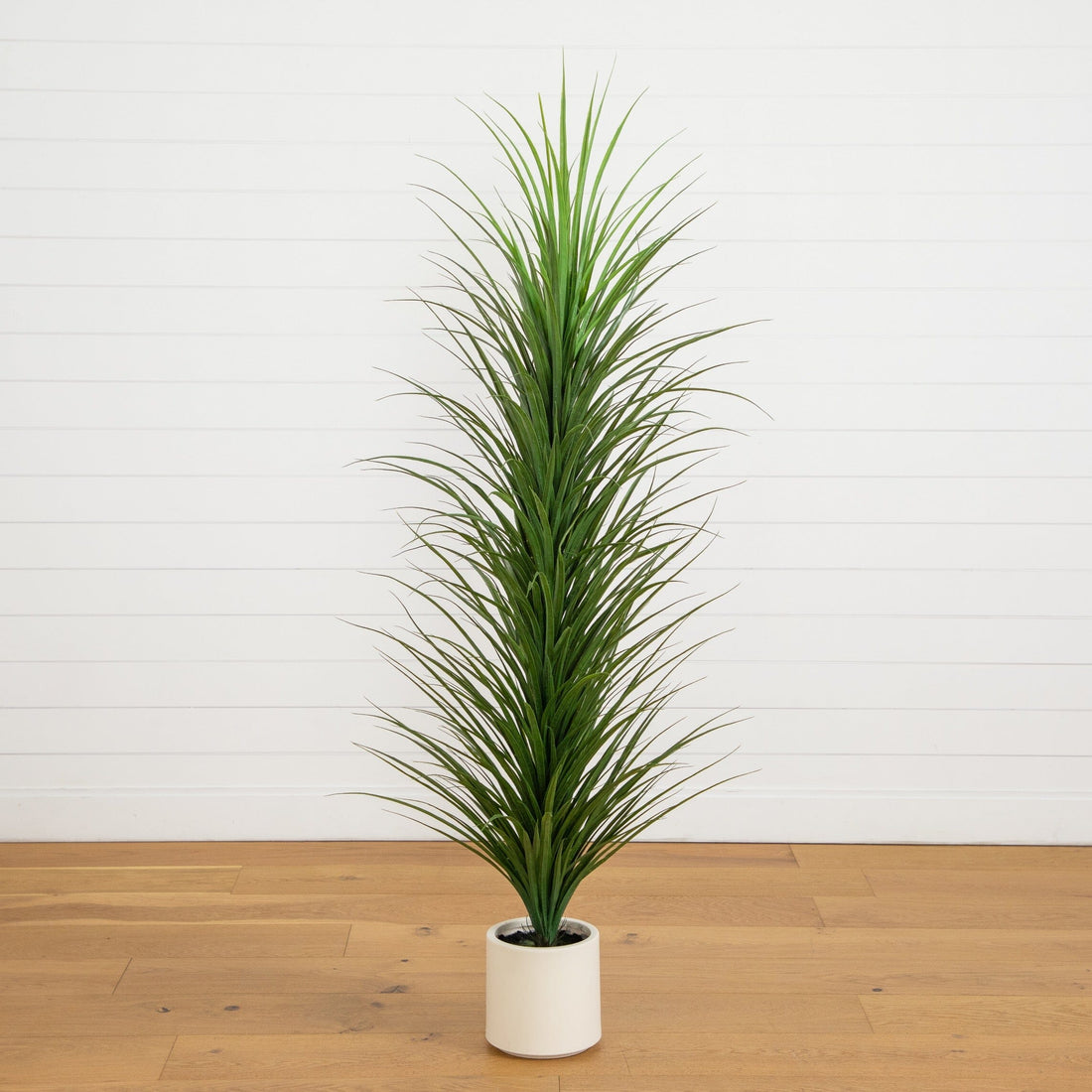 decorative indoor grass plants 6' UV Resistant Artificial Grass Plant in White Decorative Planter (In –  Nearly Natural