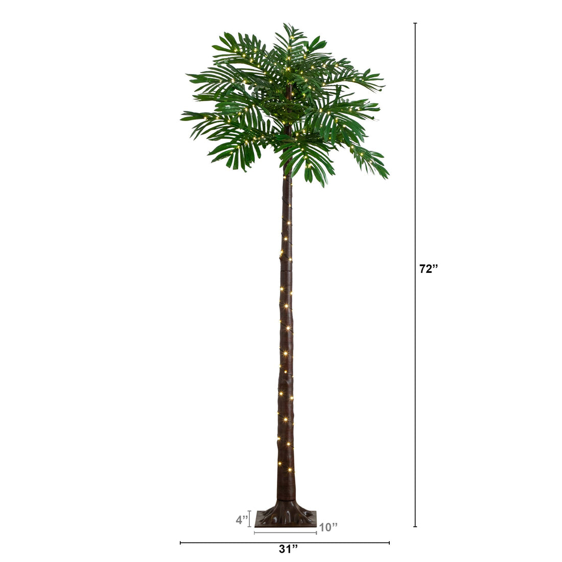6' UV Resistant Lighted Artificial Palm Tree with 206 Warm White LED Lights  (Indoor/Outdoor)
