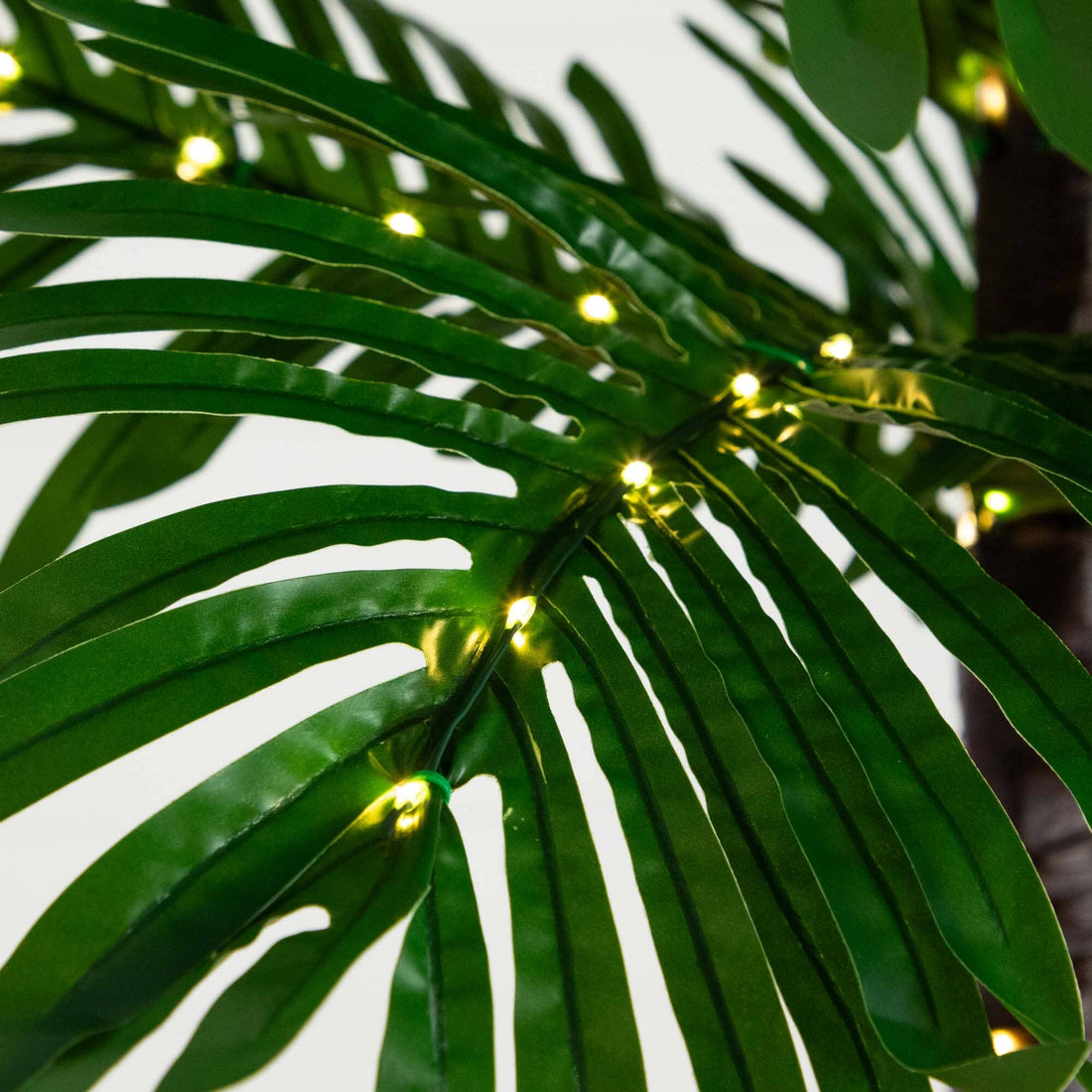artificial indoor plants with led lights Nearly Natural 6ft. UV Resistant Lighted Artificial Palm Tree with 206 Warm White LED Lights (Indoor/Outdoor)