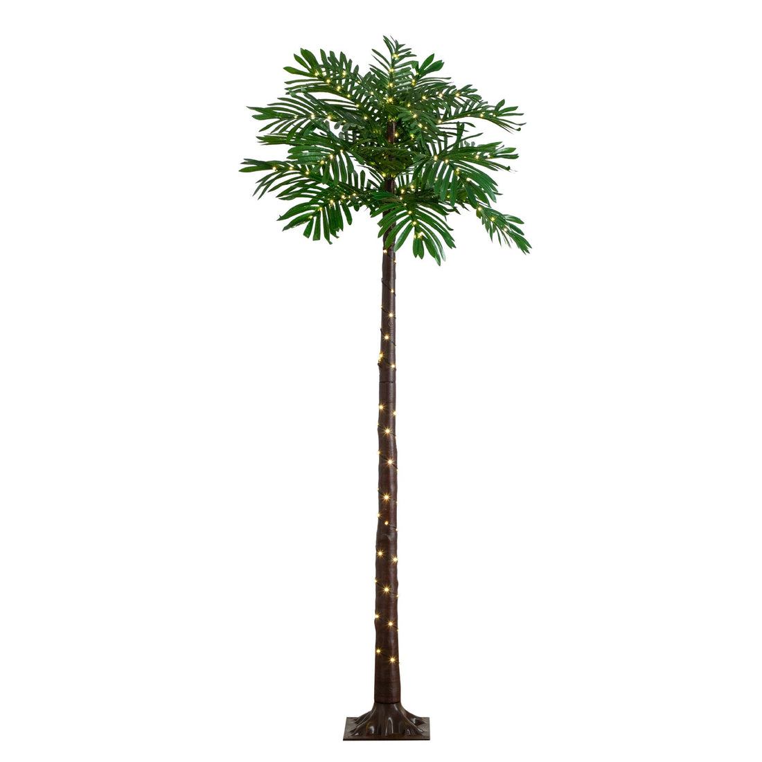 parlor palm artificial light 6' UV Resistant Lighted Artificial Palm Tree with 206 Warm White LED Lights  (Indoor/Outdoor)