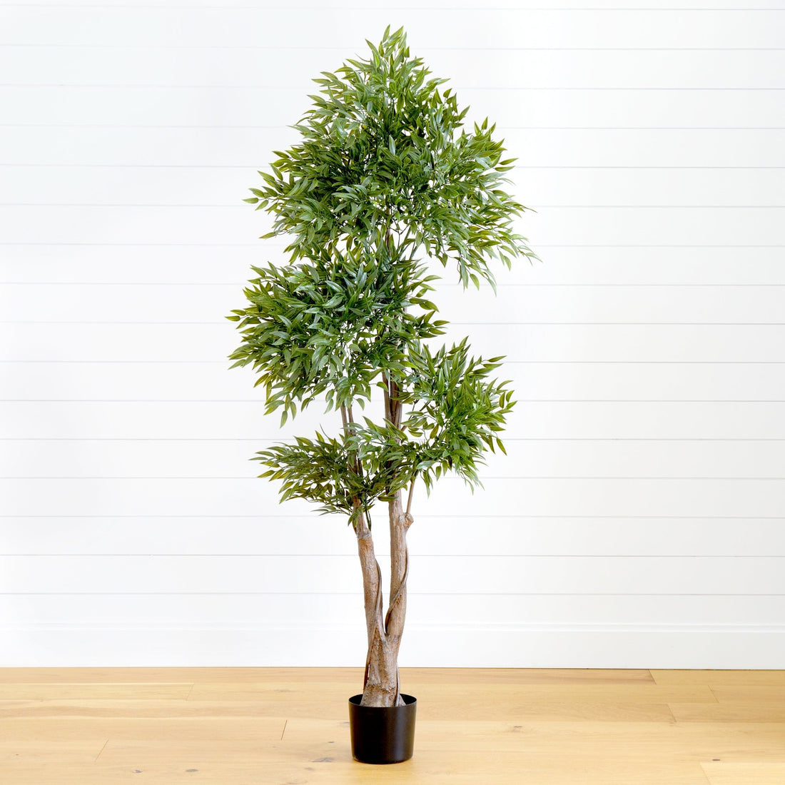 artificial plants and trees indoor Nearly Natural 69in. Ruscus Artificial Tree UV Resistant (Indoor/Outdoor)