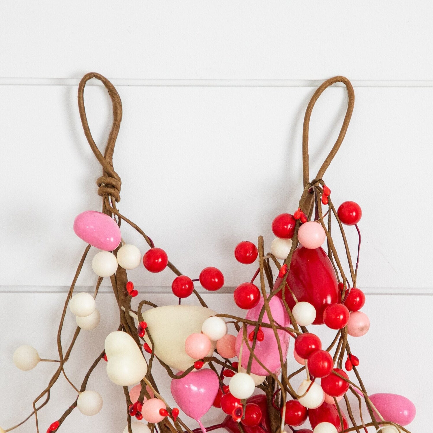 6' Artificial Valentine's Day Heart & Berry Twig Garland