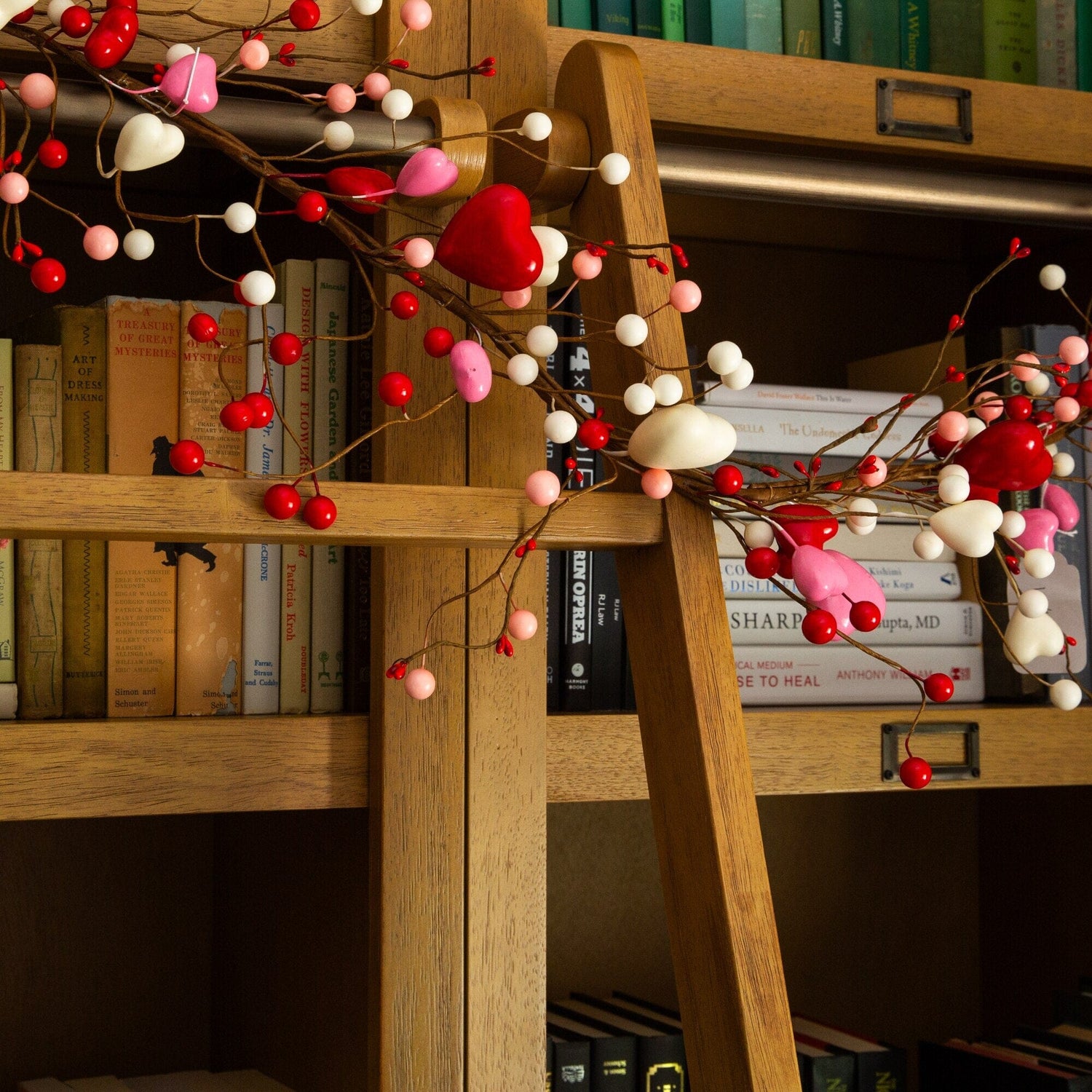 6' Artificial Valentine's Day Heart & Berry Twig Garland