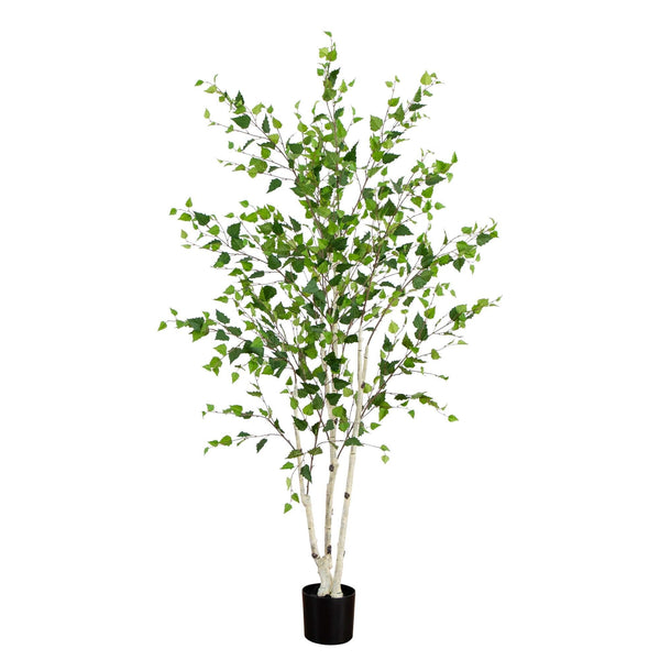 7’ Artificial Birch Tree with Real Touch Leaves