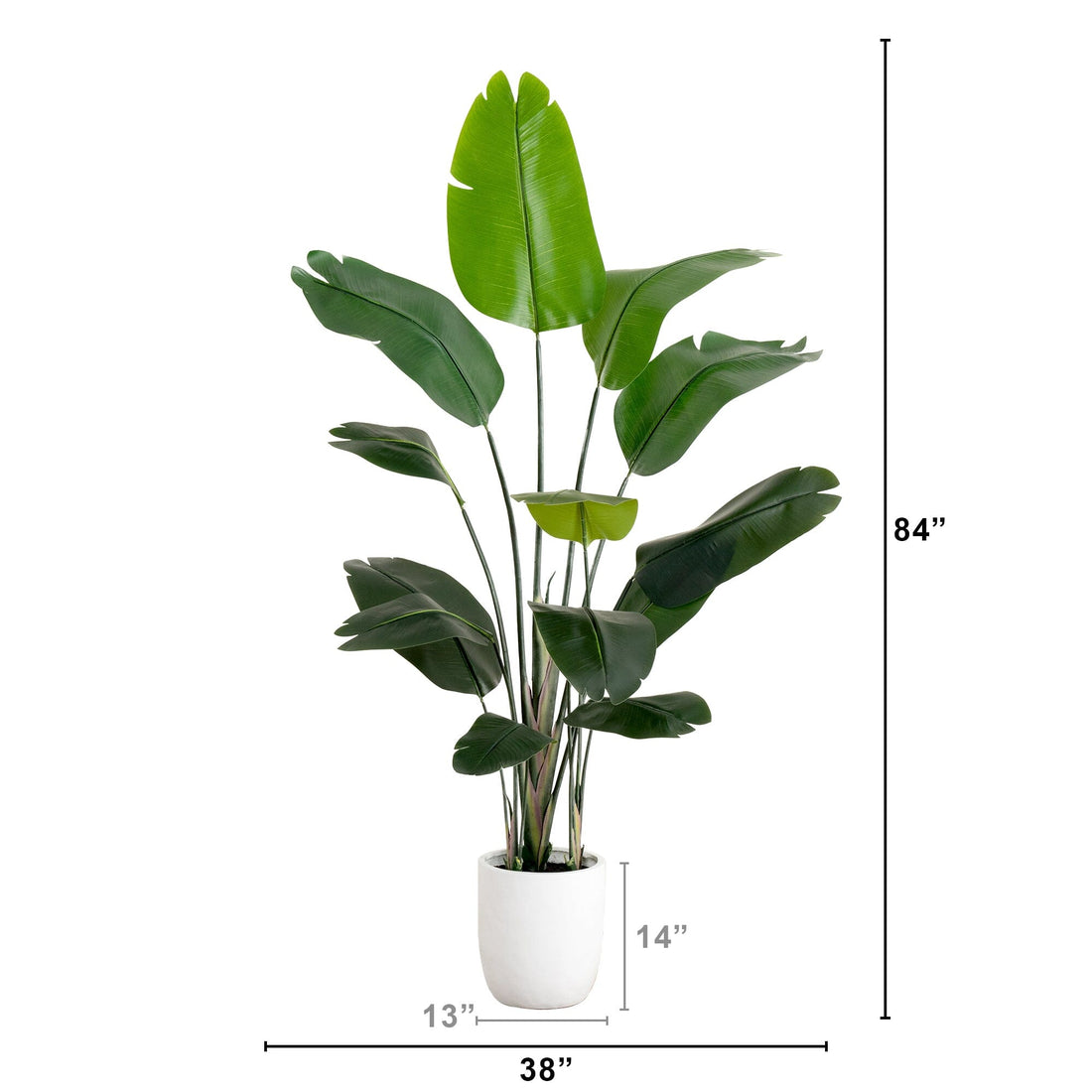7' Artificial Bird of Paradise Tree in Stone Planter