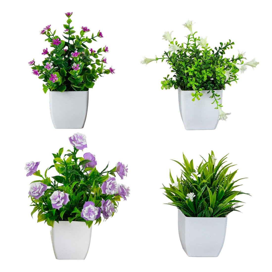 potted ornamental plants 7” Artificial Mini Flowering Potted Plants