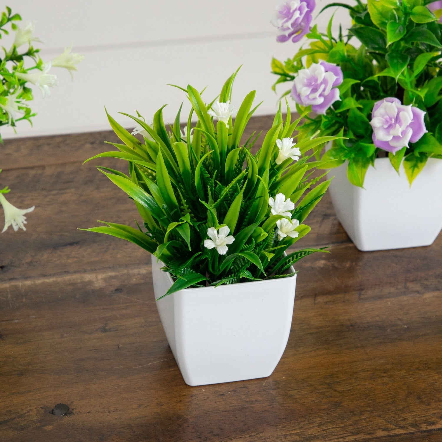 potted plant flower 7” Artificial Mini Flowering Potted Plants