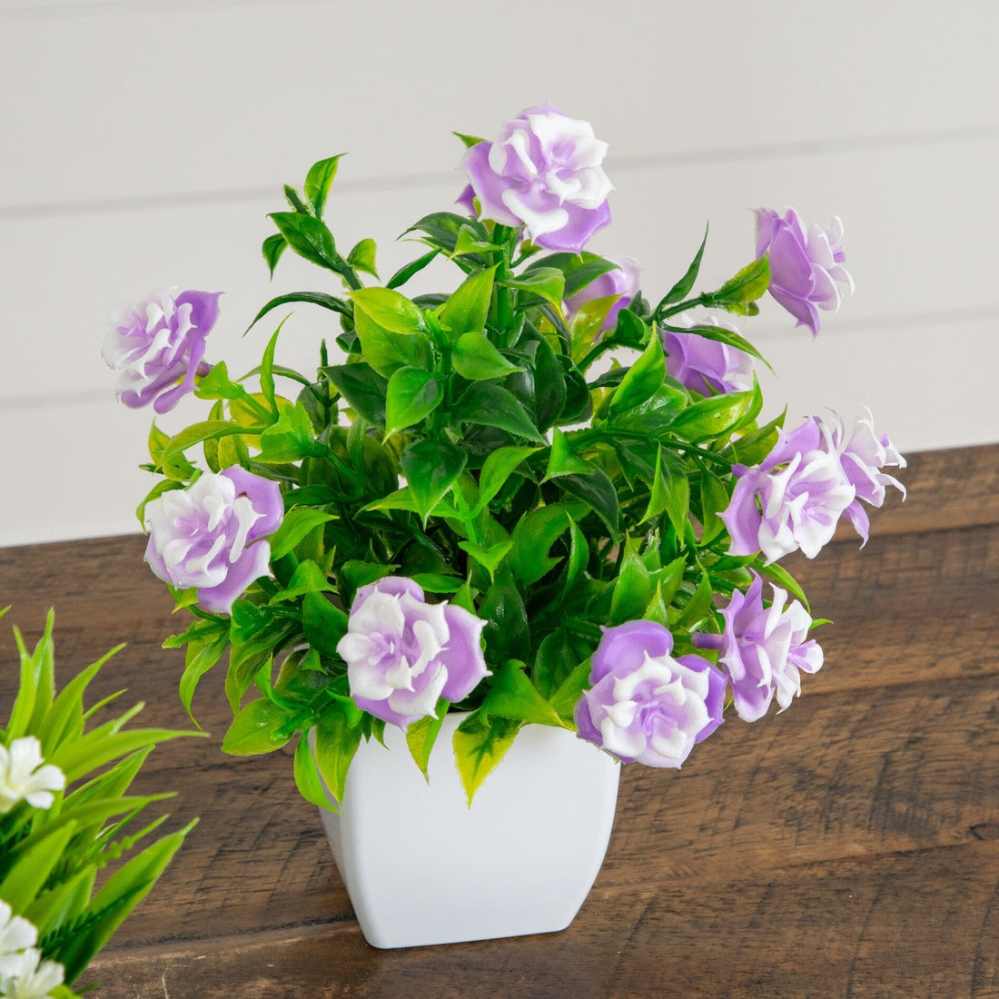 plastic flower plant 7” Artificial Mini Flowering Potted Plants