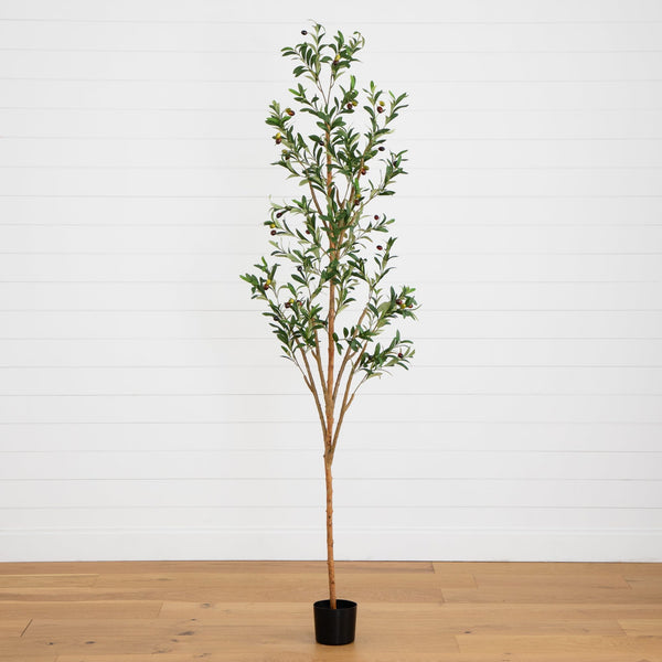7' Artificial Olive Tree with Natural Trunk
