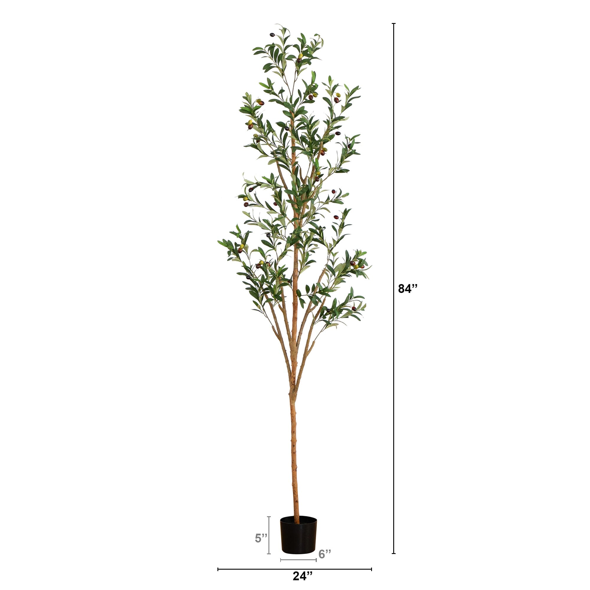 7' Artificial Olive Tree with Natural Trunk | Nearly Natural