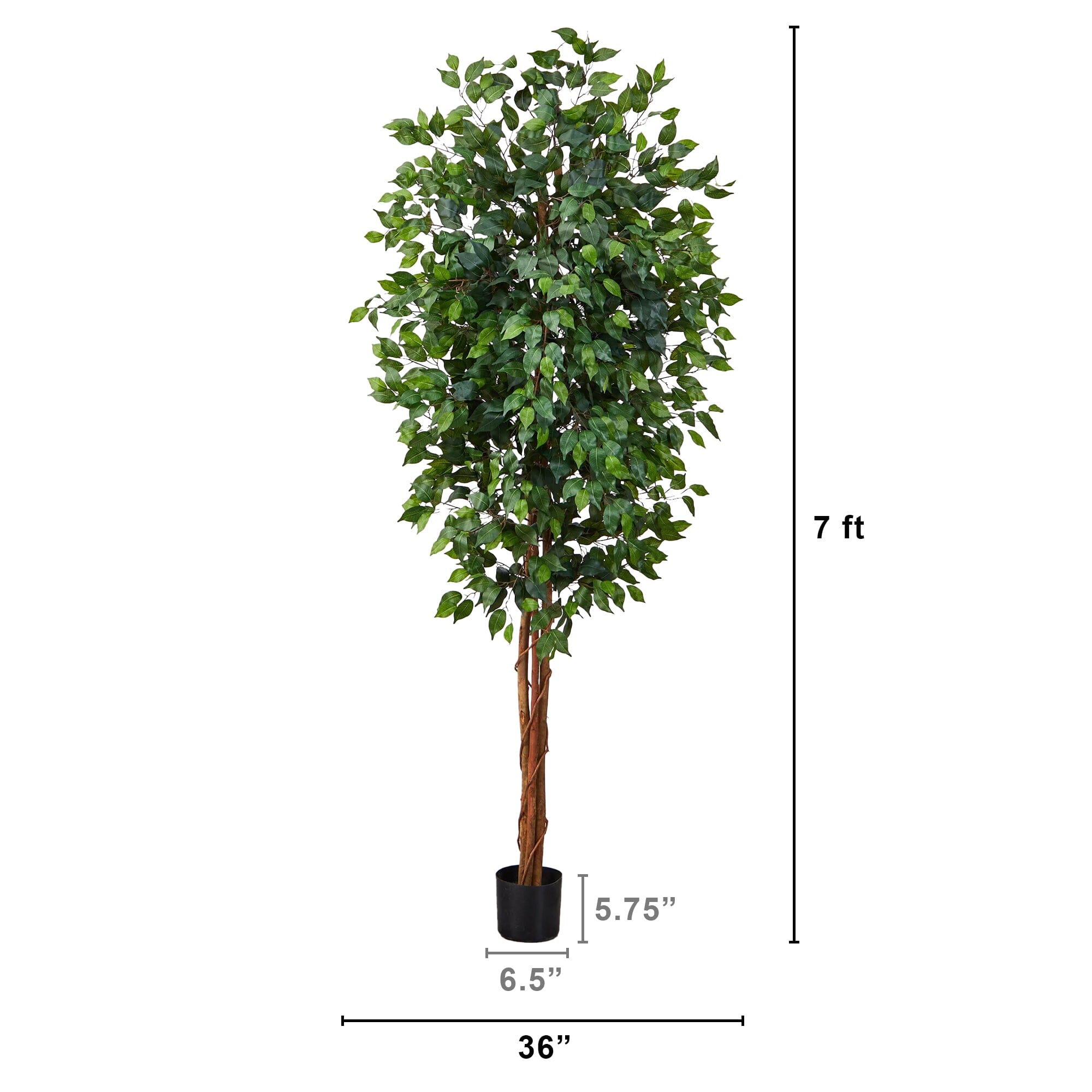 Nearly Natural 3' Ficus Artificial Tree - Walmart.com