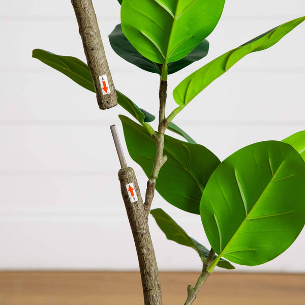 7' Artificial Curved Trunk Audrey Ficus Tree