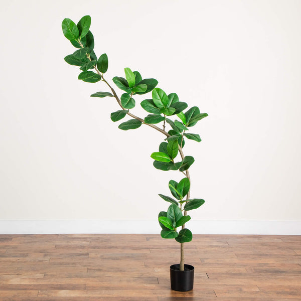 7' Artificial Curved Trunk Audrey Ficus Tree