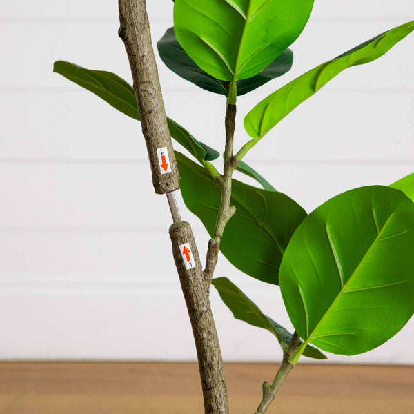 7' Artificial Curved Trunk Audrey Ficus Tree